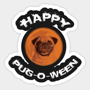 Happy Pug-O-Ween Halloween Pug Design for Pug Lovers Sticker